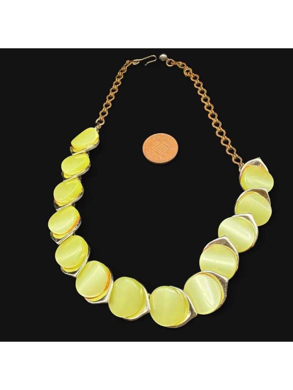 Vintage Green Thermoset Lucite Collar Necklace